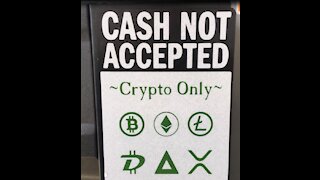 3D Printed No Cash Only Crypto Sign