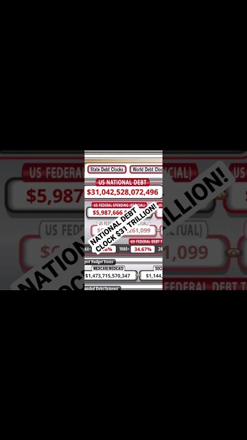 National Debt Clock Hits $31 Trillion! #shorts #nationaldebt #federalreserve #biden #vpharris