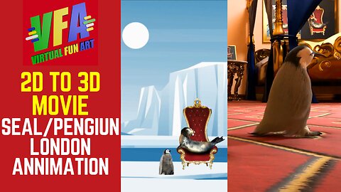 2D to 3D Seal and Penguin London Adventures Animation