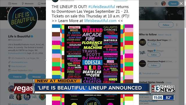 Life is Beautiful announces lineup for 2018 festival in downtown Las Vegas