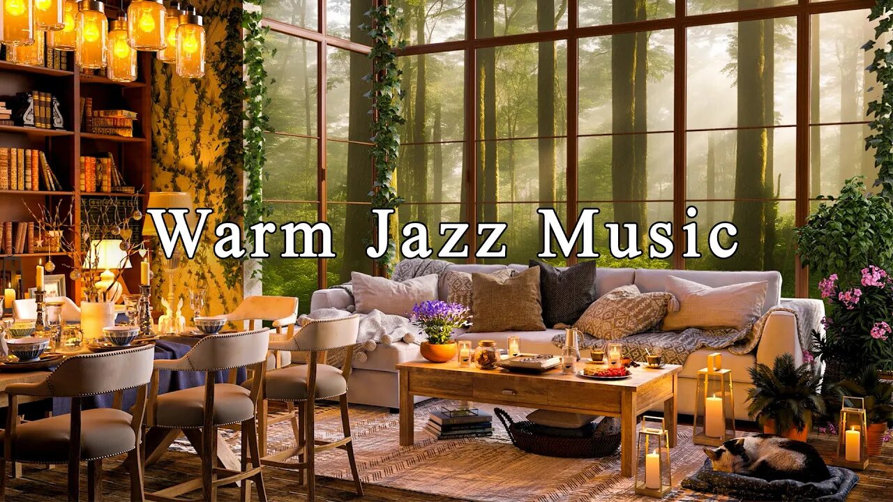 Warm Jazz Music for Relax, Study | Cozy Coffee Shop Ambience ☕ Relaxing Jazz Instrumental Music