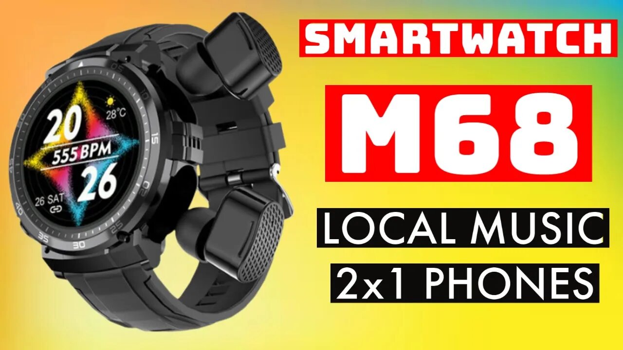 M68 SmartWatch New 2023 2x1 With Earbuds Tws Inside pk T92