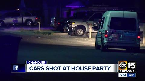 Cars shot at house party in Chandler