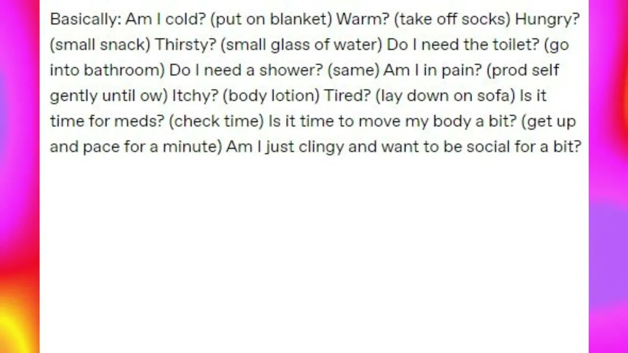 Toddler Selfcare Checklist
