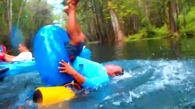 Guy Tries To Enter Inner Tube, Fails Hilariously