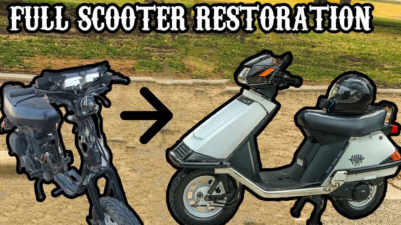 FULL RESTORATION Of 24 Year old Scooter, Honda Elite CH80 Time-lapse (Narrated)