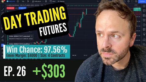 DAY TRADING FUTURES Ep. 26 | +$303 WIN | DAY TRADING Nasdaq Futures Trading Scalping #daytrading