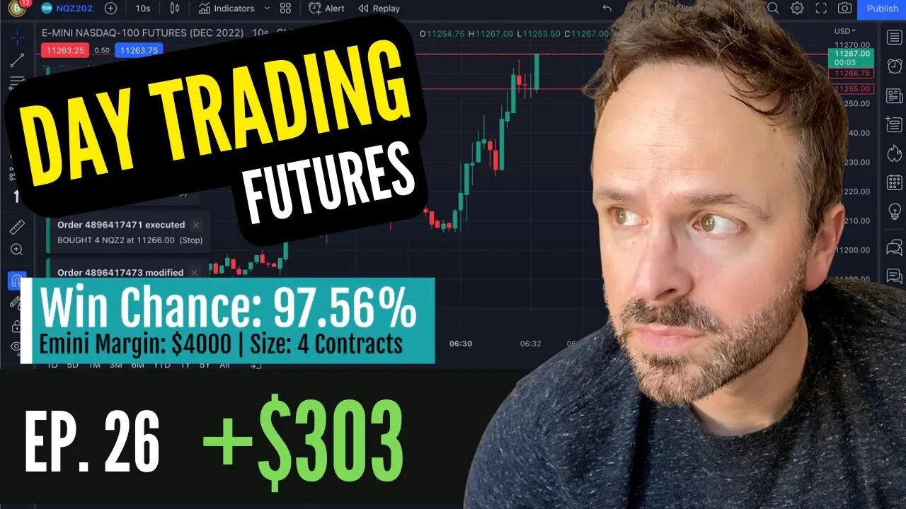 DAY TRADING FUTURES Ep. 26 | +$303 WIN | DAY TRADING Nasdaq Futures Trading Scalping #daytrading