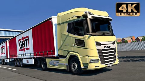 DAF XG+ pulling DOUBLE TRAILER | Euro Truck Simulator 2 Gameplay "4K"
