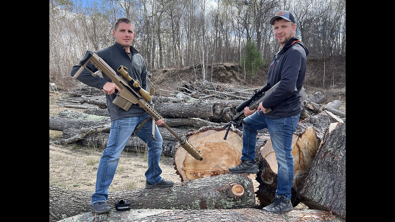 50 BMG VS 338 Lapua VS Massive Tree Stump!!