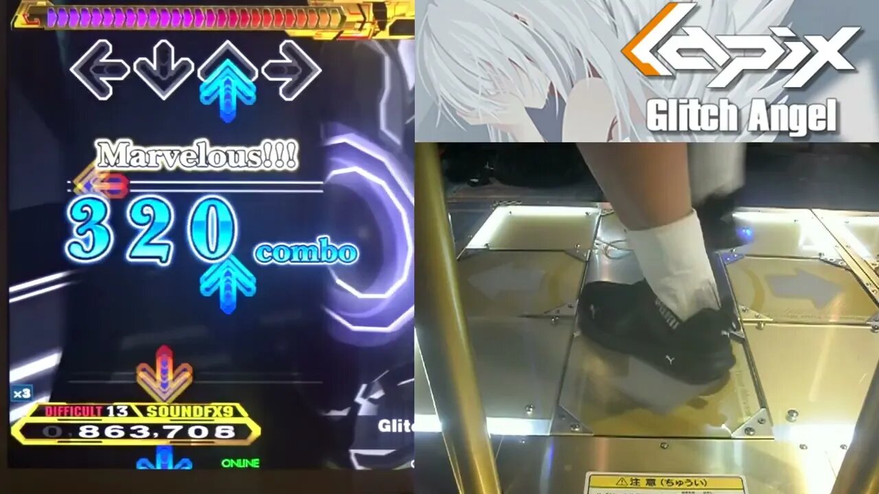 Glitch Angel - DIFFICULT (13) - AA#485 (Good Full Combo) on Dance Dance Revolution A20 PLUS (AC, US)