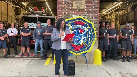 Candlelight Vigil in Memory of Firefighter Casey Skudin #fdny engine 268/Ladder 137 @JoannAriola32