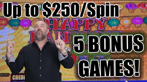 Lightning Link - 5 Bonus Games - Up to $250/Spin!