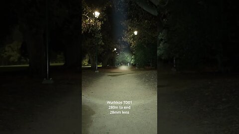 Wurkkos TD01 280m beamshot: amazing thrower!