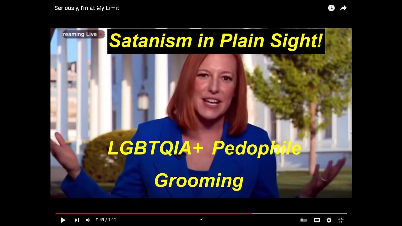 Psaki on Teaching Satanic LGBTQIA+ Pedophile 'Gender identity' to Children!