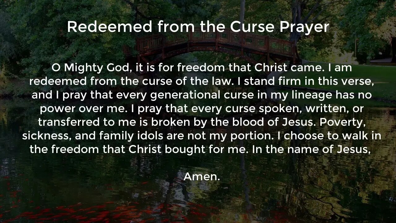 Redeemed from the Curse Prayer (Prayer for Breaking Generational Curses)