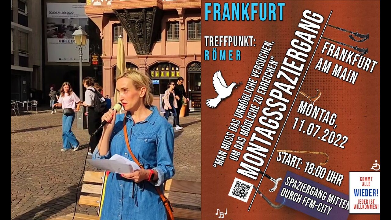 Meike, Sonja und Chris sprechen zu Frankfurter Bürgern / 11.07.22