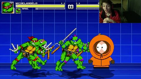 Teenage Mutant Ninja Turtles Characters (Leonardo And Raphael) VS Kenny In An Epic Battle In MUGEN