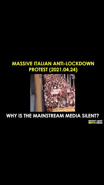 ANOTHER MASSIVE ANTI-LOCKDOWN PROTEST IN ITALY AGAINST "FASCISM"...MAINSTREAM MEDIA SILENT