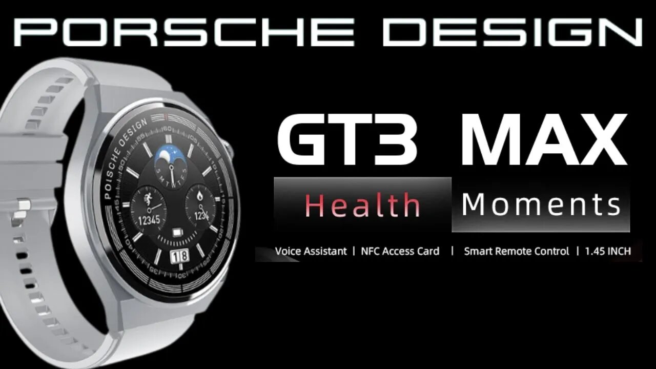 GT3 MAX PORSCHE DESIGNER smartwatch 1.45 tela colorida de alta definição nfc relógio inteligente