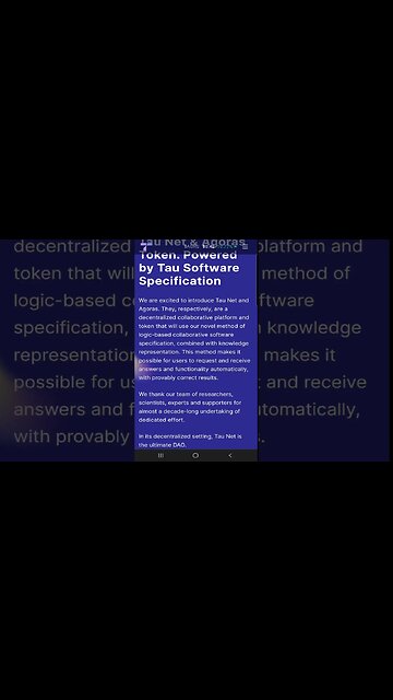 20 Tau Net & Agoras Token #shorts #tauchain #taunet #agorastoken