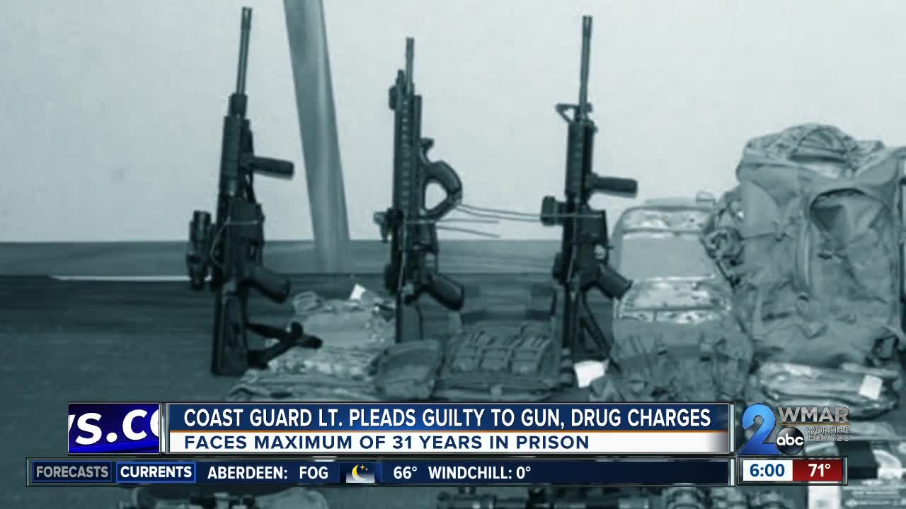 Maryland Coast Guard Lt. pleads guilty to 4 federal gun and drug charges