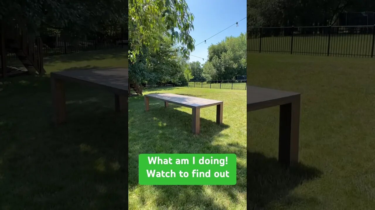 What am I doing with a large table in my yard? Watch to find out! Part 1 #shorts