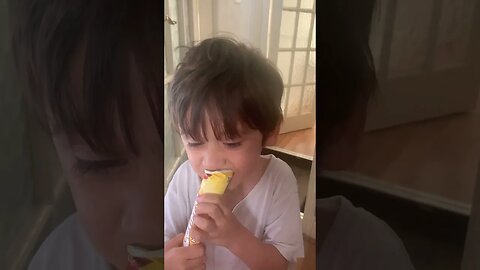 Baby boy is showing to us how to eat ice cream-hilarious