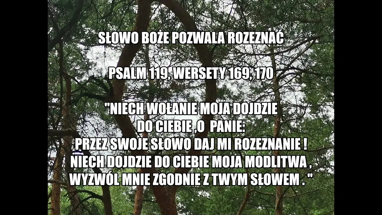 Słowo Boże pozwala rozeznać Psalm 119, wersety 169, 170