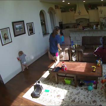 Security Cam Catches Toddler Running into Wall