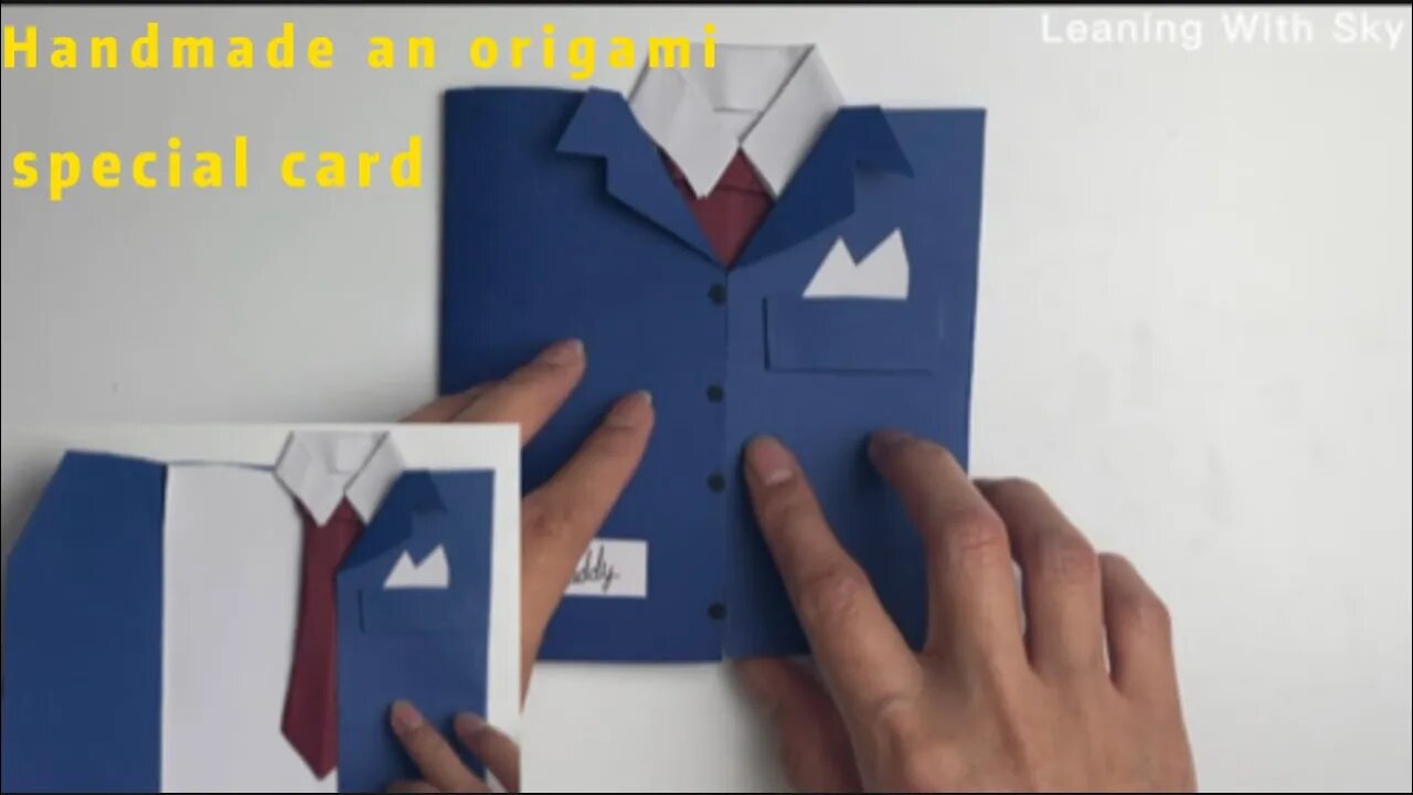 DIY origami suit jacket shirt and tie gift card #fathersday #origami #diy #diyorigami/ EP50