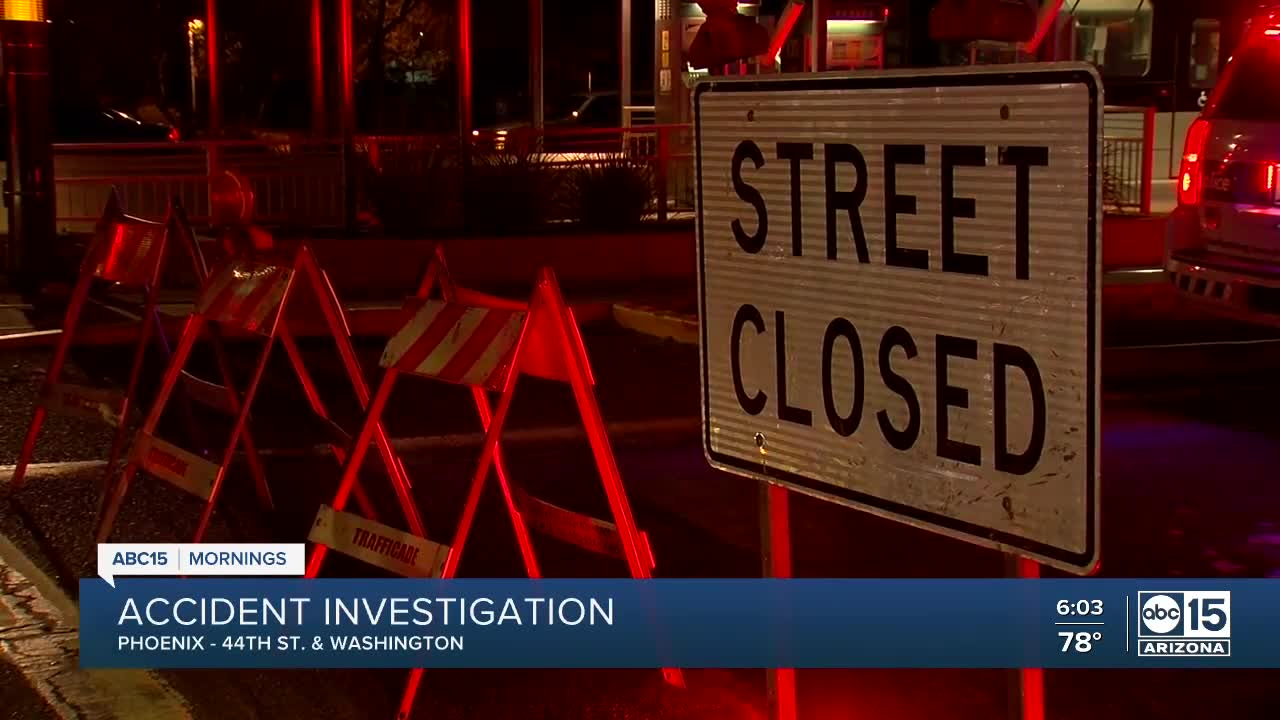 Crash involving pedestrian at 44th Street and Washington