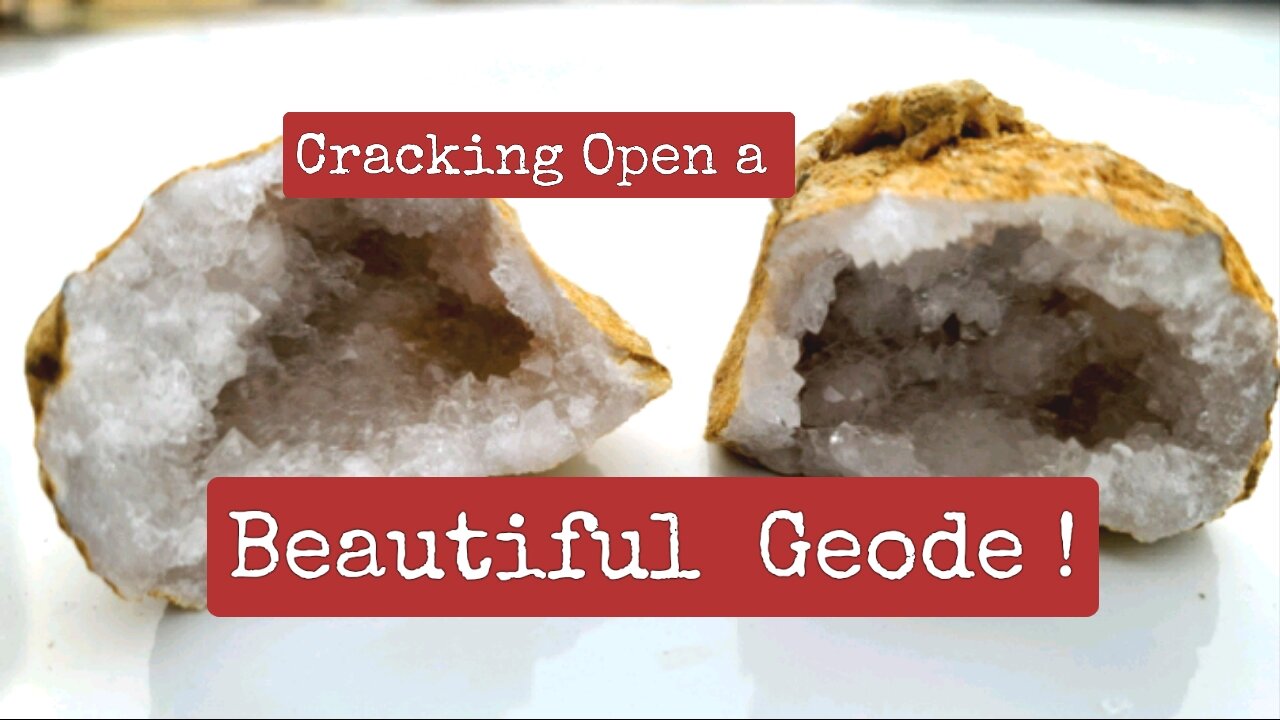 Young Girl Cracks Open a Beautiful Geode