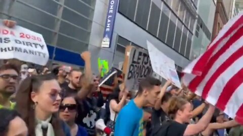 Massive protest in front of the New York Times...