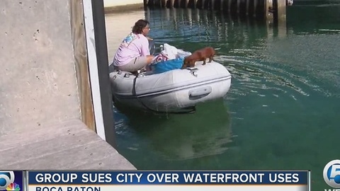 Group sues city over waterfront uses