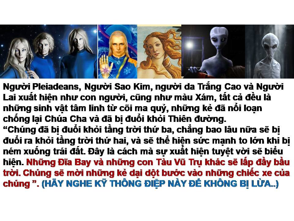 Ma Quỷ và các Thiên Thần Sa Ngã ngoài Hành Tinh sẽ xuống Trái Đất và làm một màn Biểu Diễn..
