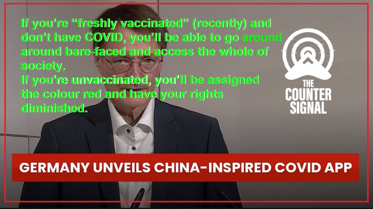 Heads Up! Germany unveils China-inspired COVID app Only "Freshly Vaccinated" Will Have Full Rights