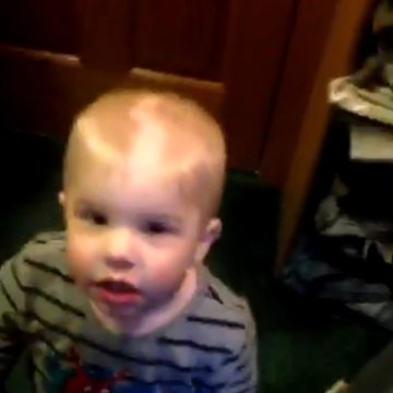 Cute Toddler Boy Caught Shaving His Head