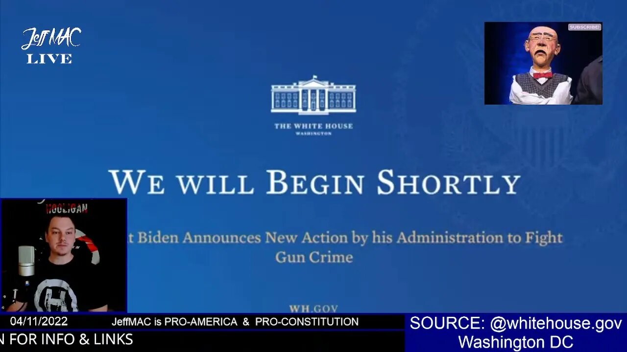 JeffMAC LIVE: Biden Announces New Action to Fight Gun Crime | The White House | USA |