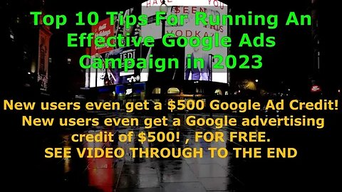 New users also get $500 FREE Google Ad Credits
