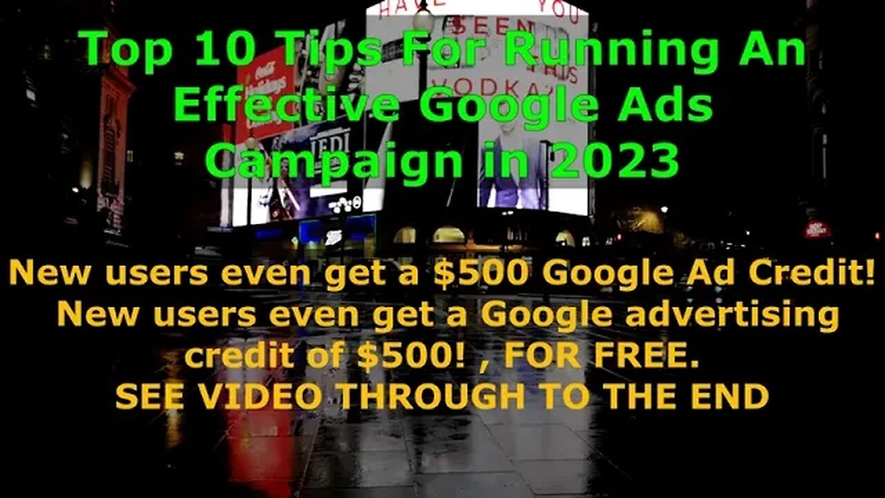 New users also get $500 FREE Google Ad Credits