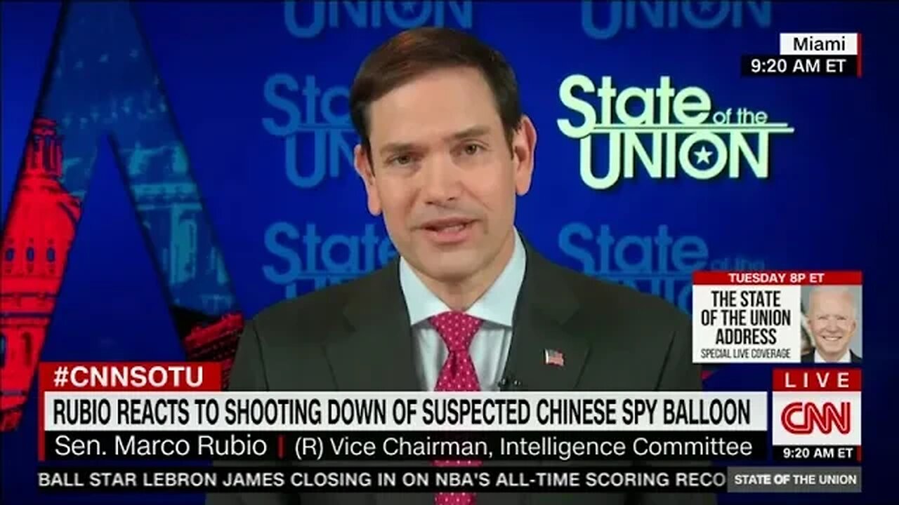 Rubio on State of the Union: "The Chinese knew that this was going to be spotted."