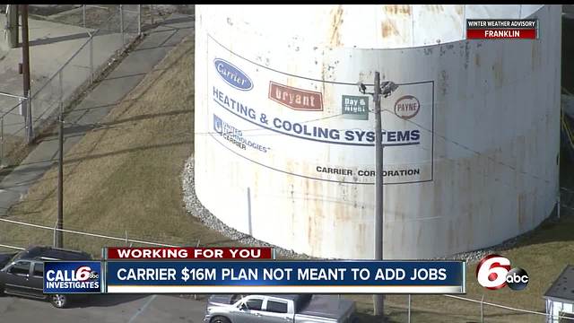 Carrier's $16M plan will not add new jobs