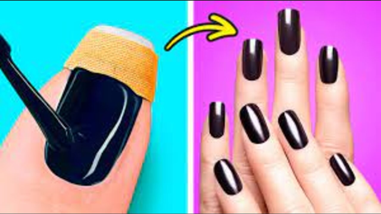 How to apply nail polish perfectly - Nail art ideas, pedicure hacks