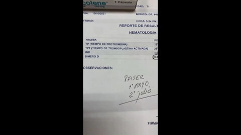 Prueba de sangre DIMERO D