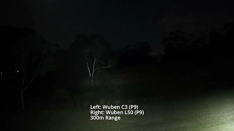 Flashlight Comparison Beamshots: Wuben C3 vs Wuben L50