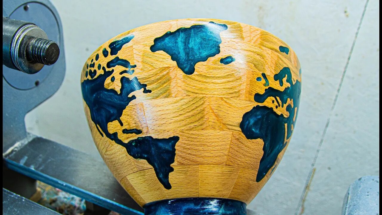 Woodturning - Globe🌎Earth🌍Hybrid Bowl