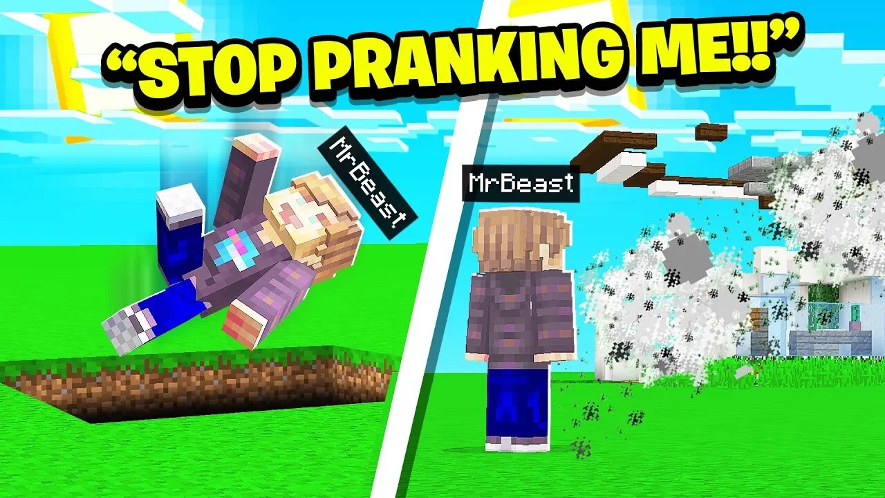 Pranking MrBeast For 24 Hours In Minecraft