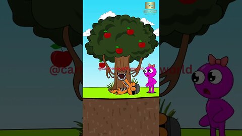 Orange and Pink wanted to steal an apple but were punished 🤣🤣🤣 #shorts #animation #shortsfeed