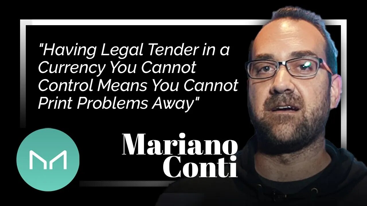 "Having Legal Tender in a Currency You Can't Control = You Cannot Print Problems Away" Mariano Conti